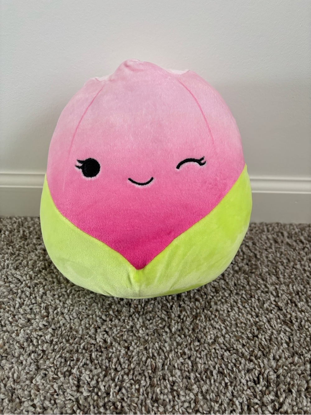Winking Tulip Plush Squishmallow-Style Pillow